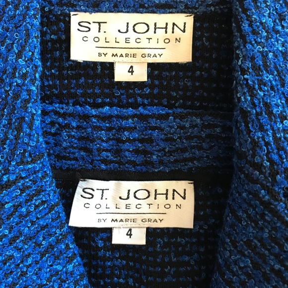 Vintage St John 2pc women's suit royal blue/black - Picture 5 of 8